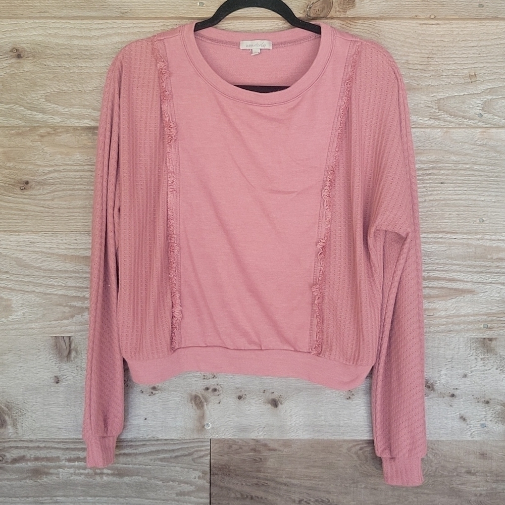Wonderly Long Sleeve Light Sweatshirt Pink Size Xsmall